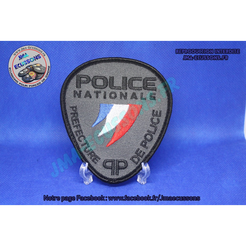 Ecusson Nouveau logo Pref de Police fer d'épaule SEMI BV tissus.