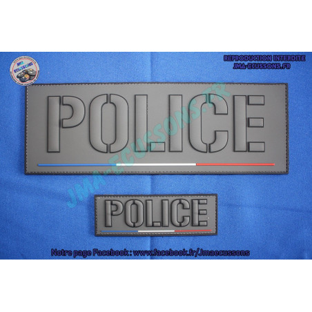 Bandes PVC Police Fond gris écriture gris avec liseré